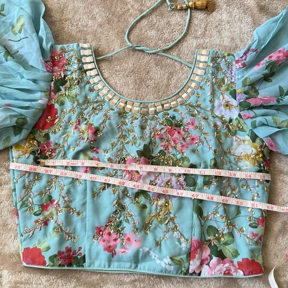 Women’s Lehenga. Haldi outfit Size L 3 piece suit chaniya choli - Picture 15 of 16